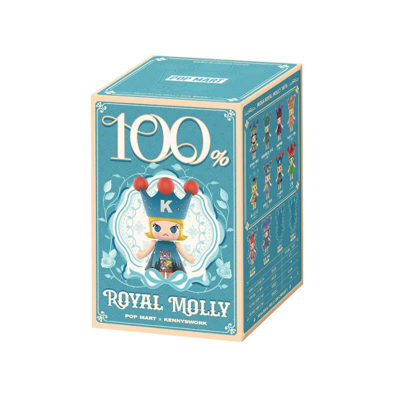 POPMART MEGA ROYAL MOLLY 100% Anniversary Series1 Blind Box Original Toys Guess Bag Mystery Box Doll Anime Figure Ornament