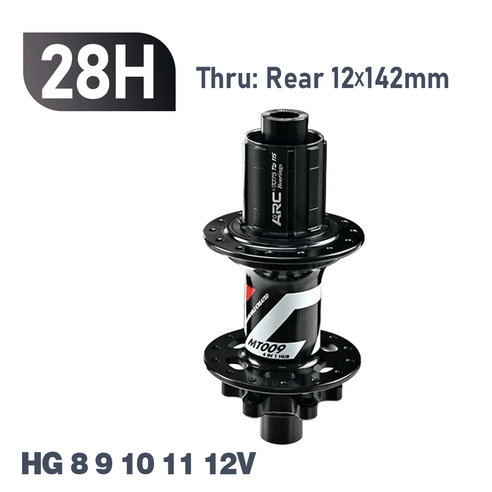 ARC MT009 Rear Hub 4in1 BOOST 10x135 12x142 12x148 MTB XC Gravel E Bike Bicycle Hub 28H 32H HG XD MS-Micro Spline 12V 6 Pawl image 3