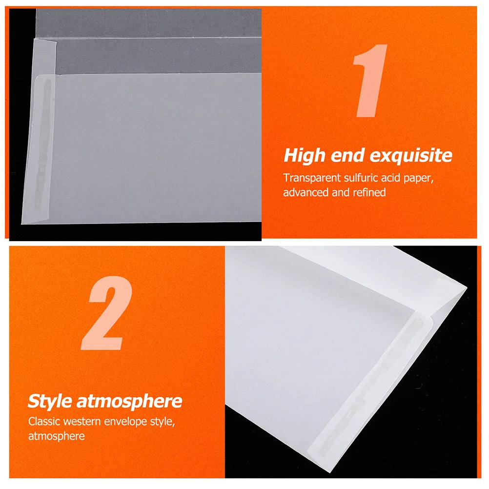 

50Pcs Envelopes Translucent Paper Cards Package Envelopes for Greeting Invitations Wedding Festival Letters