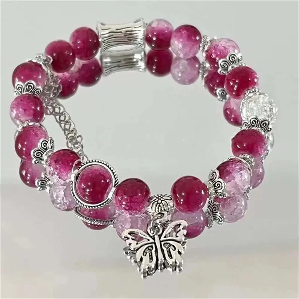 2026 New Broken Butterfly Bracelets for Women Sweet Elastic Snake Tassels Chain Bracelet Best Friend Jewelry Gifts