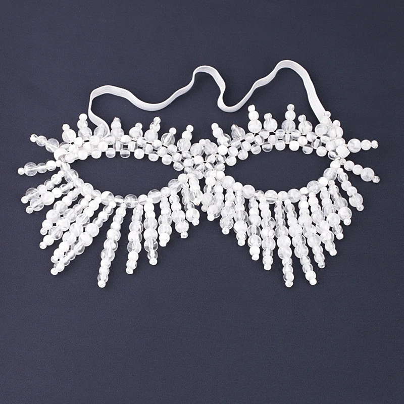 Strass gland voile masques visage complet femmes chaînes masque facial mascarade danse fête Performance Sexy accessoires pour le visage bijoux