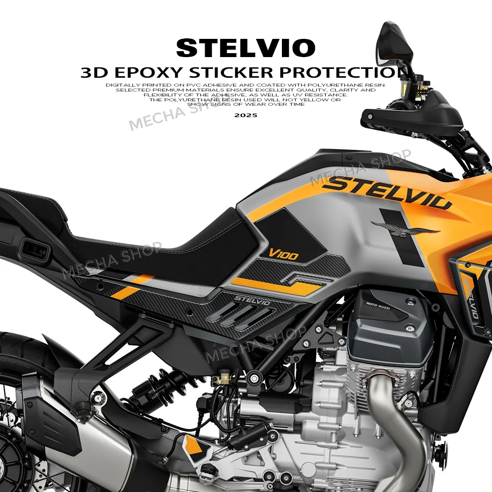 

Tank Pad Sticker Kit 3D Resin Protective Sticker for Moto Guzzi Stelvio V100 2024 2025 2026 Accessories Waterproof Protective
