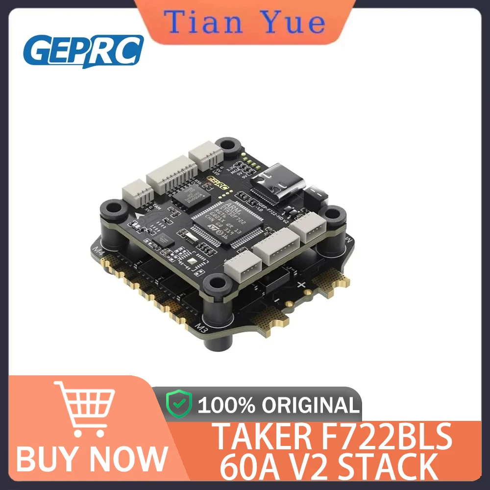 

GEPRC TAKER F722 BLS 60A V2 STACK 4IN1 ESC BLS 60A Flight Data Record Plug Play Racing FPV Drone 16MB Black Box Data Analyze