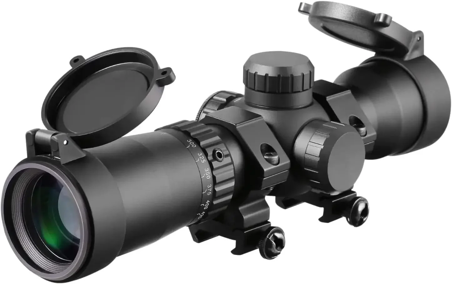 1.5-5x32 Crossbow Scope, 300-450 FPS Speed Adjustment, 20-100 Yards Ballistic, R/G Illuminated Reticle Crossbow Scopes w/Rings, Hunting Accessories,Sports Optics