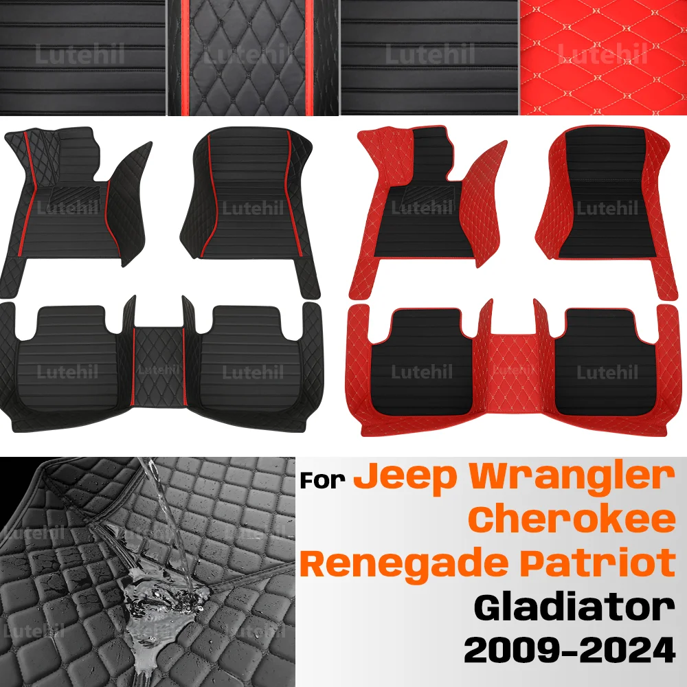 

For Jeep Wrangler Cherokee RenegadePatriot Gladiator 2009-2024 Custom Car Floor Mat Automobile Carpet Interior Accessories