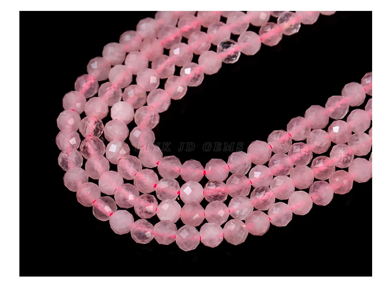 Natürliche facettierte rosa Quarzperlen 2 3 4mm lose Zwischenperlen kleine Edelsteine für Schmuckherstellung DIY Halskette Armband Zubehör – Detail 9