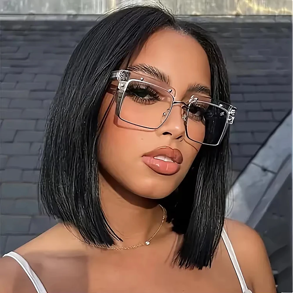

Straight Hair Bob Wig 2x6 Transparent Lace Closure Hair Wig Short Bob Wig 100% Brazilian Human Hair Wig 180 Density For Women