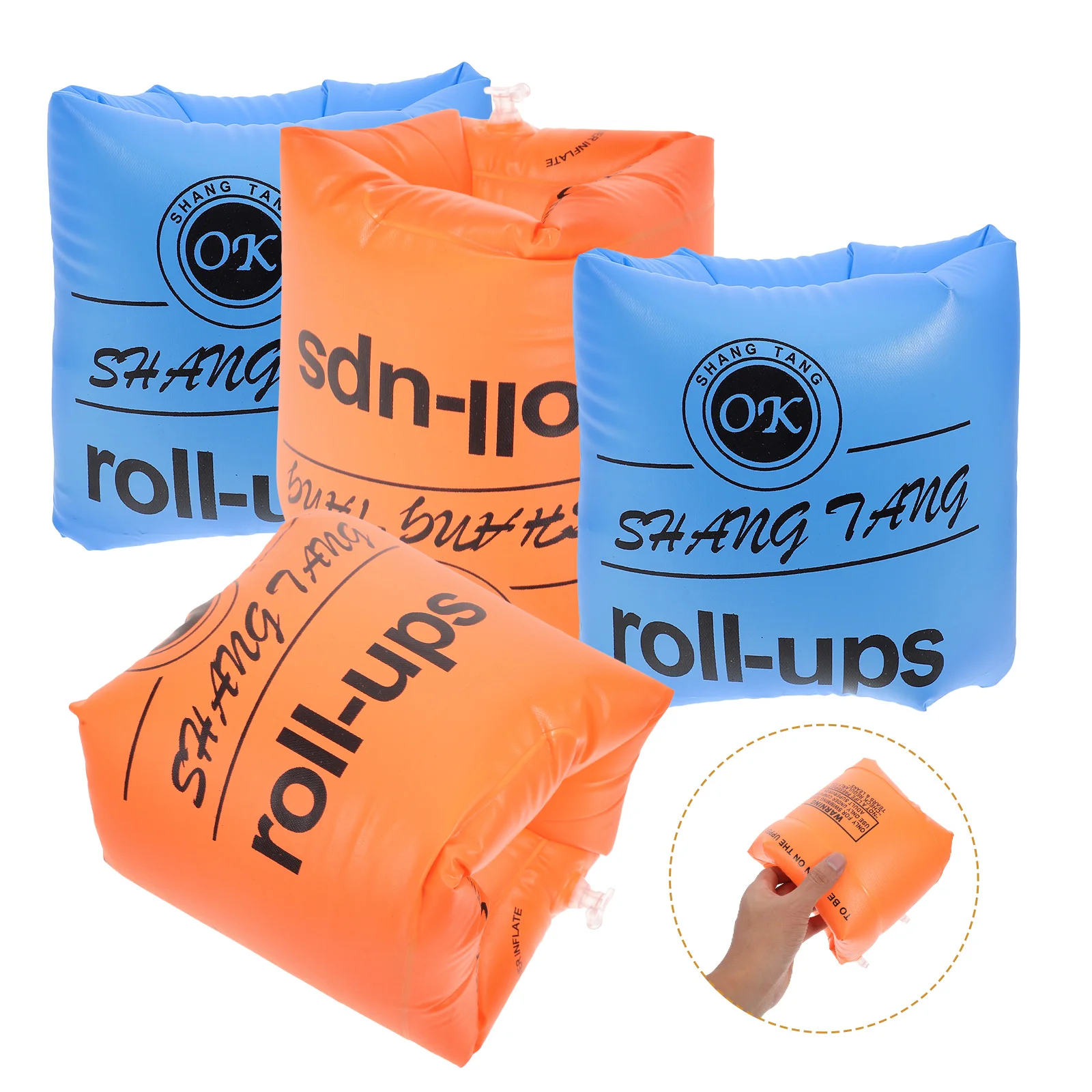 2 Pairs Arm Swim Ring Floaties for Arms Pool Buoy Lap Adults Swimming Sleeves Kids Rings Armbands Thicken Men Women