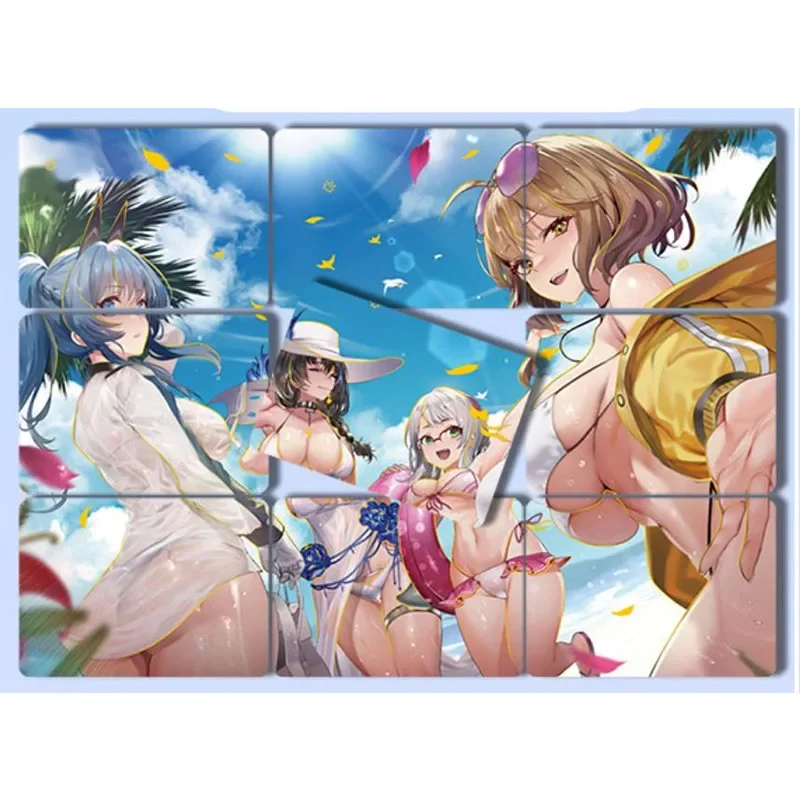 9 unid/set Anime diosa historia rompecabezas tarjetas Sexy tarjetas desnudas tarjetas coleccionables juguetes para niños Navidad cumpleaños Raiden Shogun Yae Miko