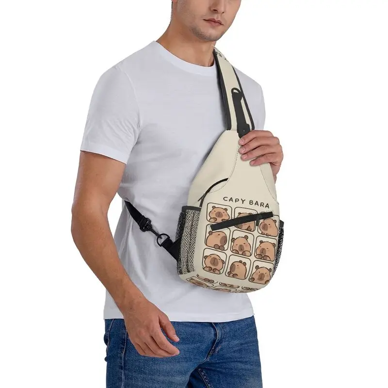 مخصص لطيف كابيبارا حبال Crossbody حقيبة الصدر الرجال بارد حقيبة الكتف للمشي لمسافات طويلة