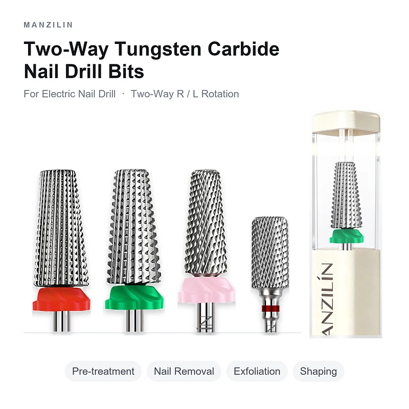 1pcs Professional Way Tungsten Carbide Nail Drill Bit for Electric Manicure Machine Pretreatment Cuticle Cleaning Salon Tools