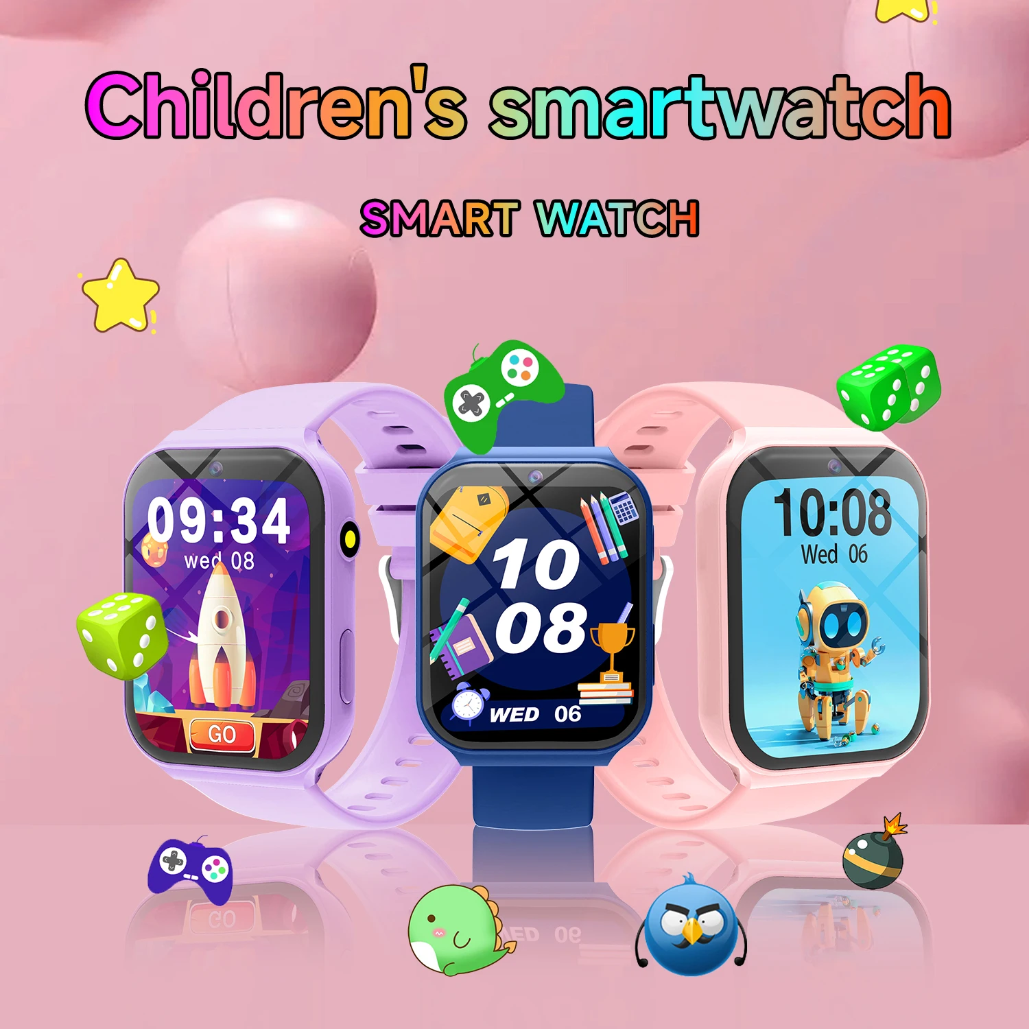 ألعاب الأطفال ساعة ذكية مصباح يدوي 18 لعبة كاميرا مقاوم للماء مراقبة النوم صبي فتاة الأطفال ساعة لهدايا عيد الميلاد