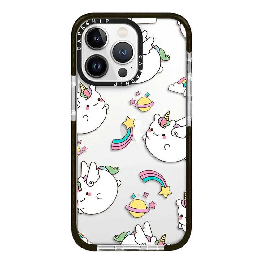 Arco-íris estrela unicórnios corgis caso para iphone 16 15 14 13 12 11 pro x xs xr max 7 8 plus se 2022 tpu macio à prova de choque capa traseira