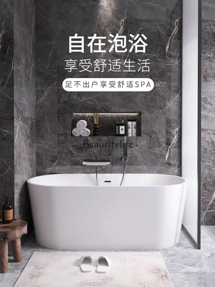 ls 35 LBathtub شقة منزلية صغيرة على الطراز الياباني حمام متنقل متكامل مستقل حوض استحمام مزدوج أكريليك
