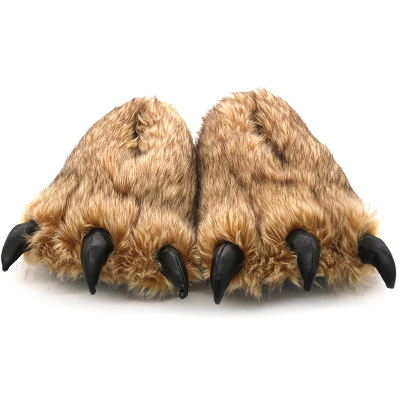 Couple Creative Cartoon Claw Home Cotton Shoes Unisex Funny Claw Furry Soft Slippers  High Opinion  Plush Warm Faux Fur Slides