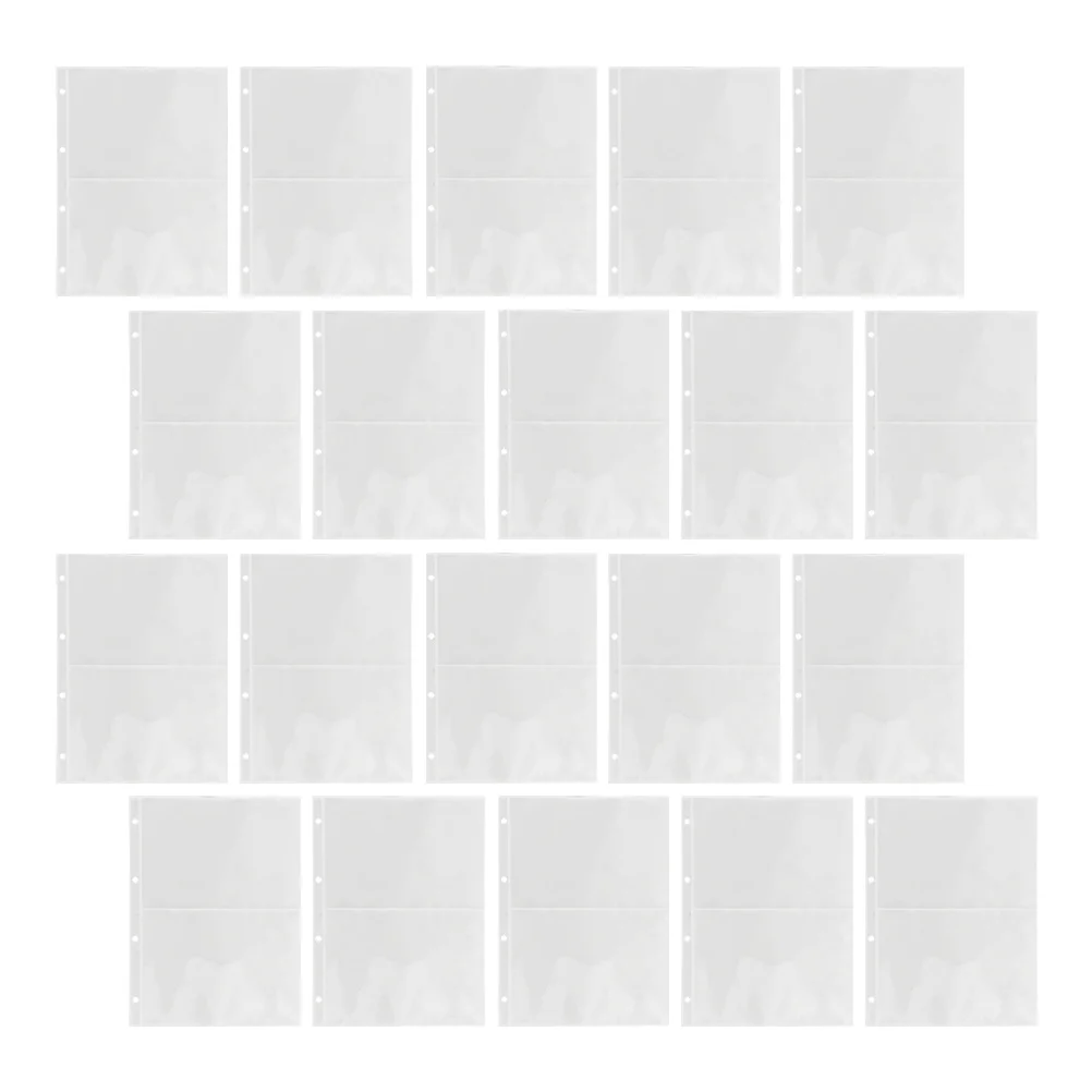 20Pcs Transparent Photo Album Pockets 4-Ring Card Sleeves Waterproof Dustproof for Organizing Collectibles Photo Card Sleeve