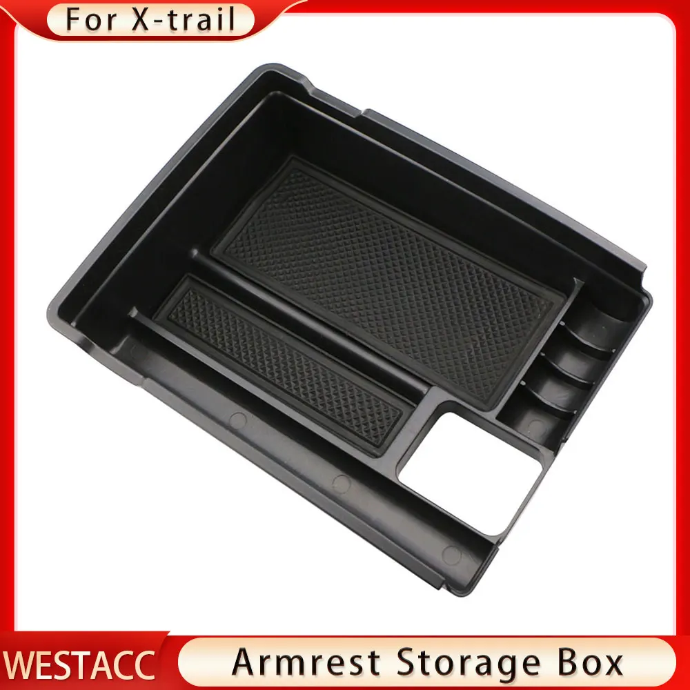 Car Central Armrest Storage Box for Nissan X-trail Xtrail T32 Rogue 2014-2020 Stowing Glove Case Tray Container Accessories