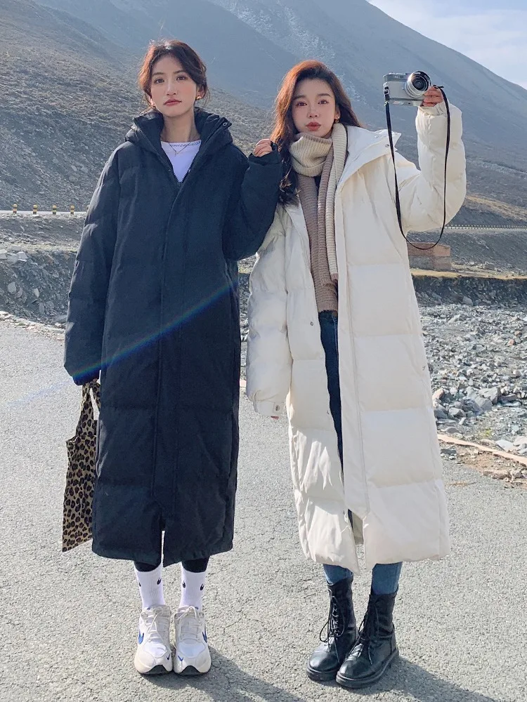 

Длинное женское пуховое хлопковое пальто Bla длиной выше колена, студенческое пальто Thiened, корейское пальто прямого кроя, на подкладке из полиэфирного волокна, зимнее...