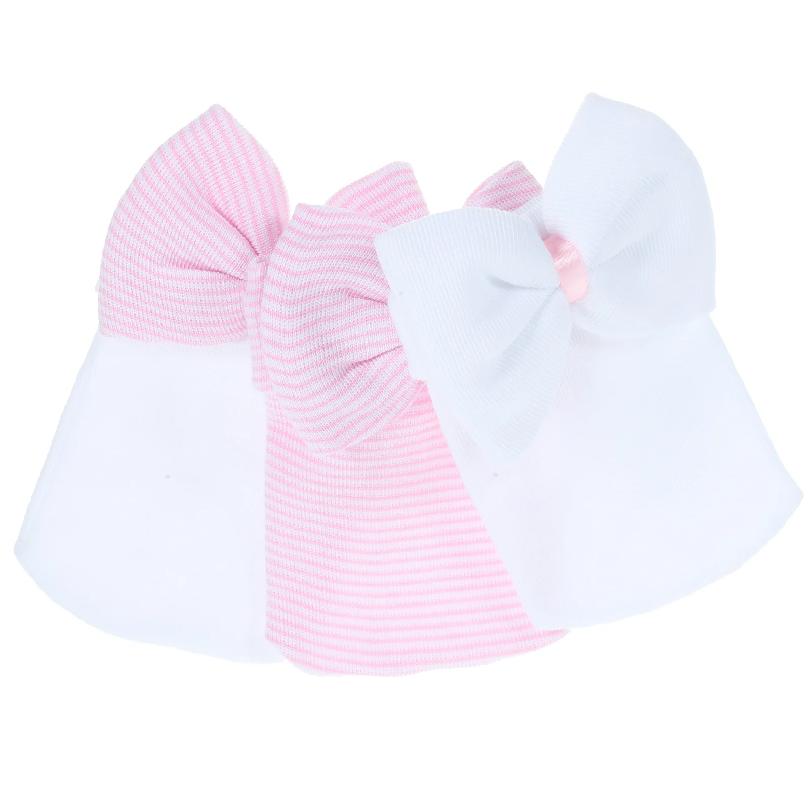 

3pcs Baby Newborn Beanie Hat Soft Lightweight Bowknot Design Adorable Fashionable Gift For Girl Boy Toddler Infant Cap Headwear