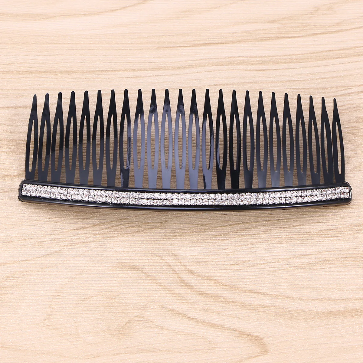 

Clips Rhinestone Accessories Double Row Side For Wedding Prom Party Women Pin Black Hair Comb Women Rhinestone Hair Comb