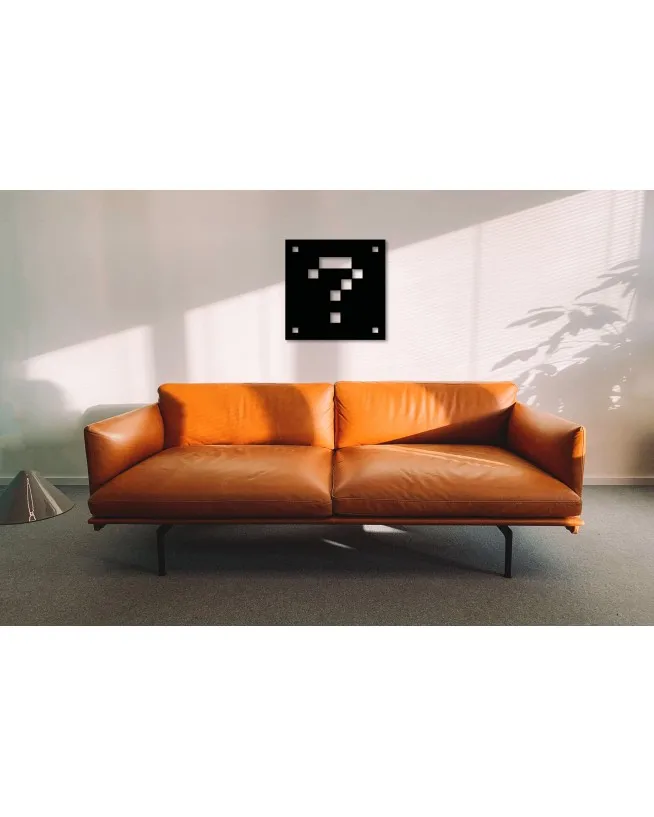 Pixel Question Mark? Table Metal Wall Art Black Wall Décor,Living Room, Bedroom, Kitchen, Bathroom Interior Decoration, wall Ha