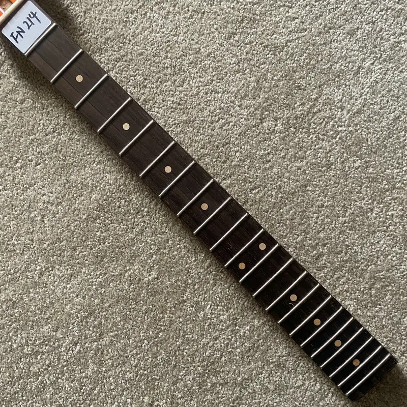 FN214 Custom OEM Order 6 String Electric Guitar Neck 5 Ply Maple+Rosewood Neck 22 Frets Semi Finishing for DIY Replace Tremolo