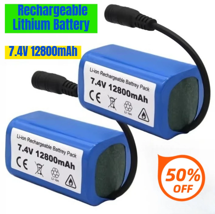 

High-capacity 7.4V 12800mAh Rechargeable Lithium Battery T188 Fishing Lure Toy Boat Spare Part