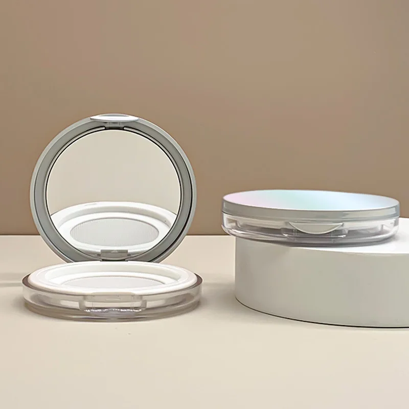 حافظة مسحوق ABS رفيعة للغاية 5 جرام، صغيرة محمولة قابلة لإعادة الملء مع شبكة مرنة ومرآة #6