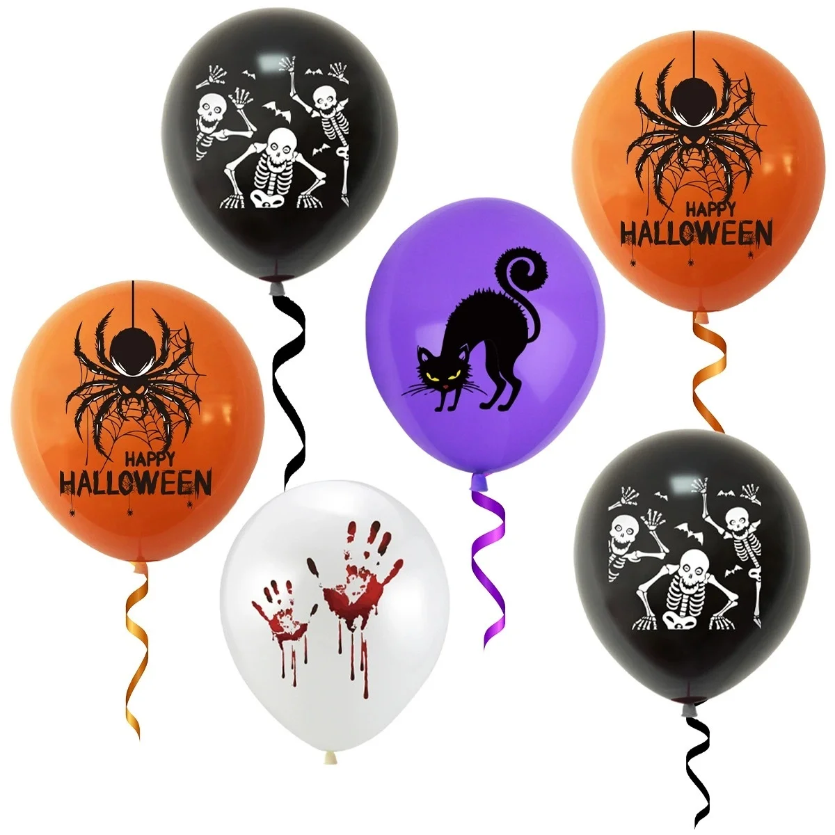 Halloween-Luftballons, 30,5 cm, Schwarz, Orange, Weiß, Rosa, Latexballon für Halloween, Urlaub, Veranstaltungen, Partygeschenke, Zubehör, Dekoration