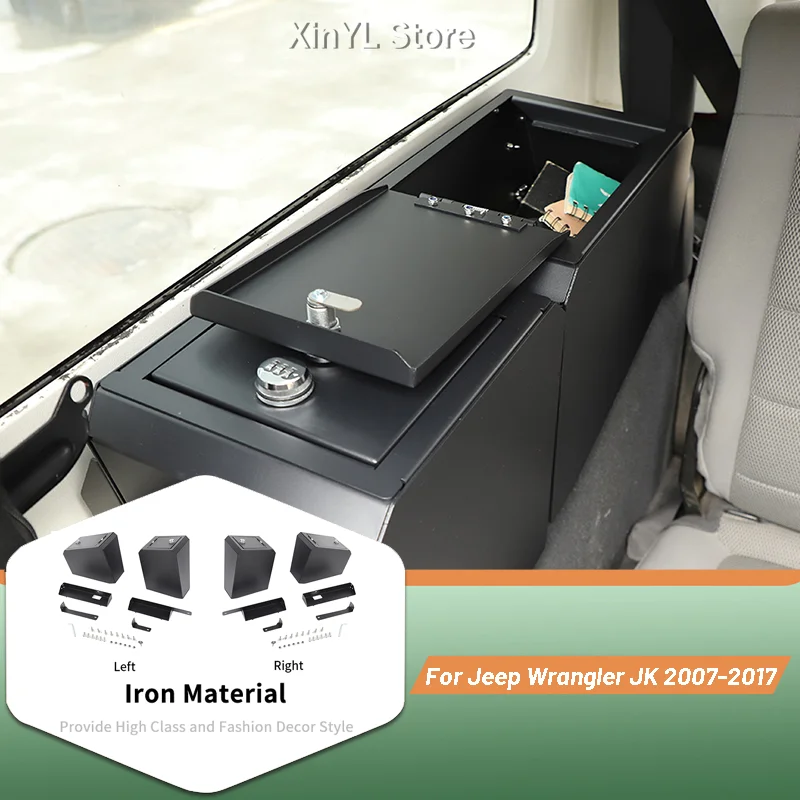 Car Trunk Multi-Function Storage Lockable Safe  For Jeep Wrangler JK 2007-2017 2-Door Aluminum Alloy Tailgate Storage Box