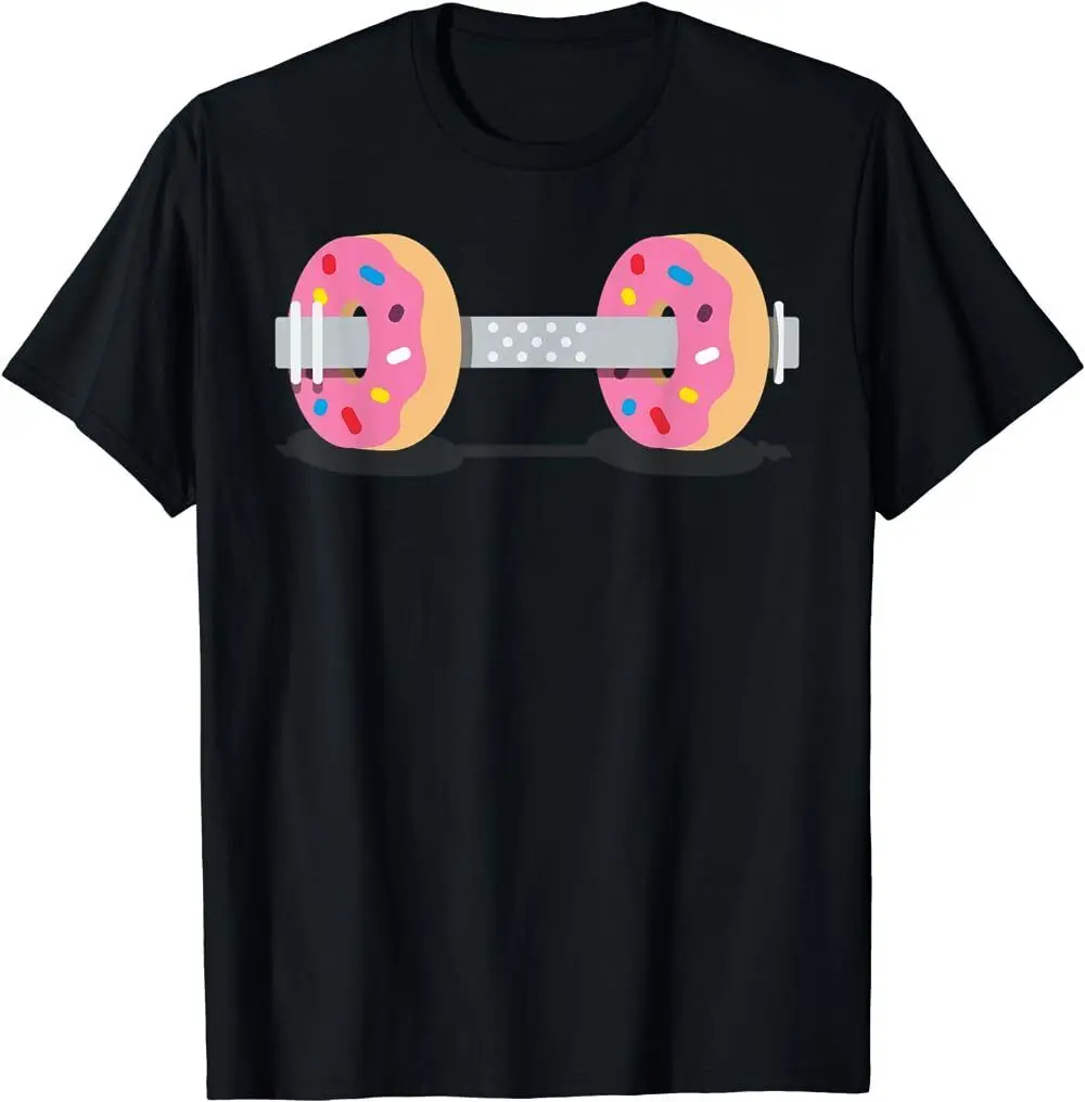 New Limited Dumbbells Donuts Weightlifting Funny Gym T Shirt Usa S Xxl