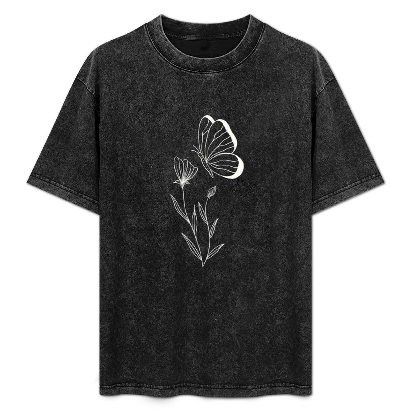 

Butterfly Flower Lineart Minimal T-Shirt Anime t-shirt funny gifts summer shirt blacks mens designer t shirt