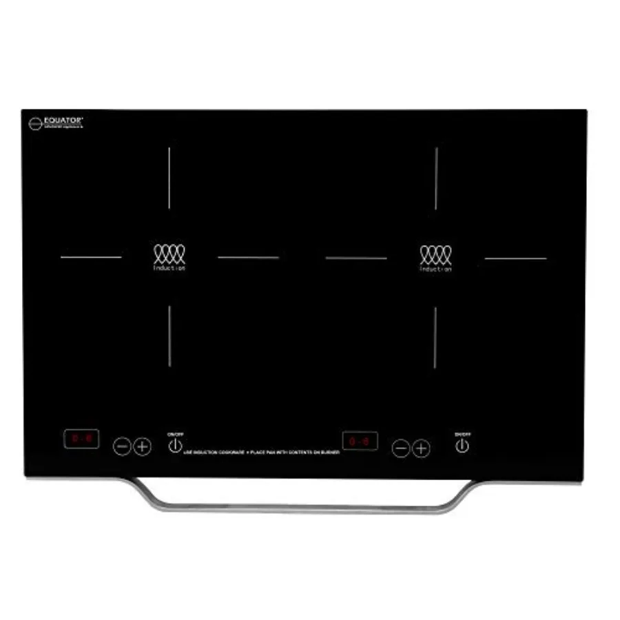 

21 Portable 2-Burner Induction Cooktop for indoor/outdoor use, aluminum handle, white, lightweight and energy-efficient