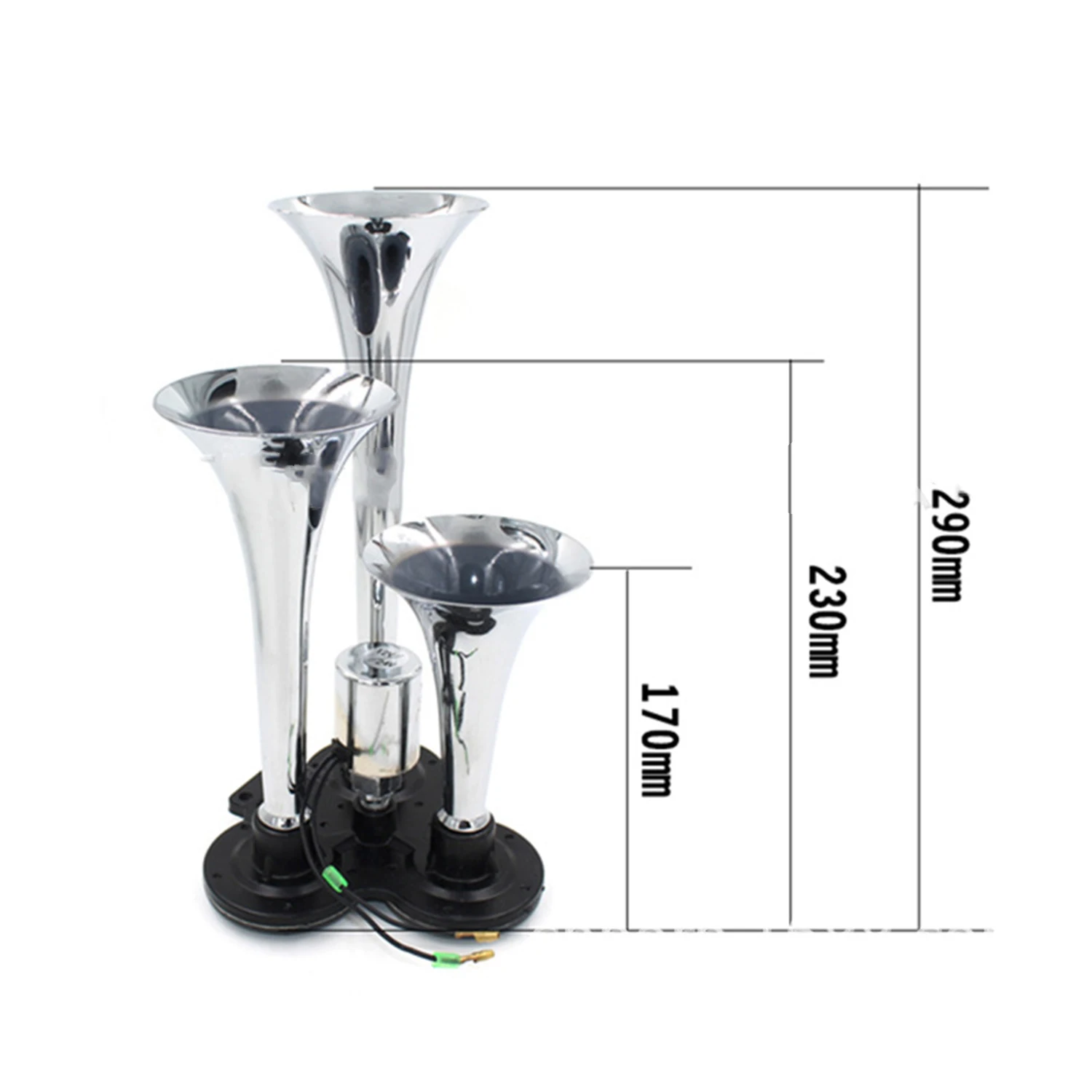 Chromium Pneumatic Chrome Plated Triple Truck With Bagpipes 12V/24V For Car Motorcycle ATV Horn view 3