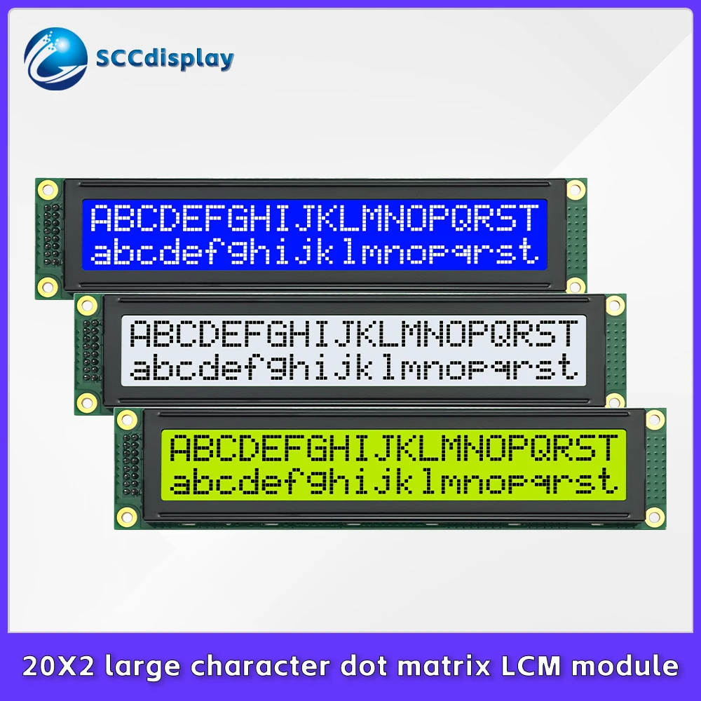 IIC/I2C interface 2002 large character LCD display Sreen PCB1-SJXD2002E-IIC Monochrome 20X2 dot matrix LCM display module