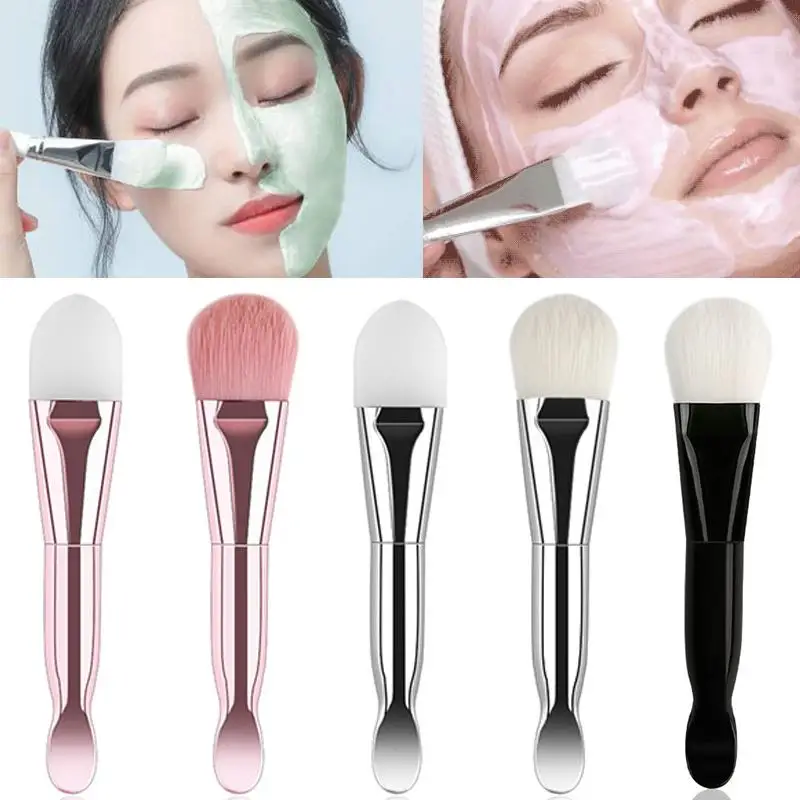 1 stücke Doppel Kopf Silikon Gesichtsmaske Applikatoren Kopf Flexible Gesichtsmaske Pinsel Für Schlamm Ton Wiederverwendbare Spezielle Pinsel Schönheit Werkzeug