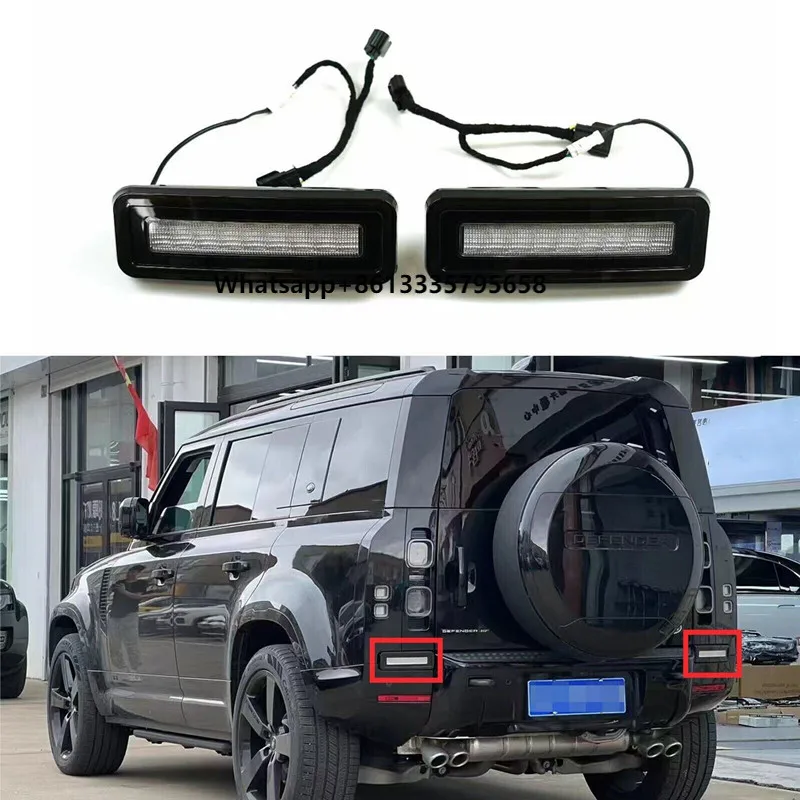 

Black Rear Bumper Light Reflector Tail Brake Stop Lamp Turn Signal Light Assembly for Land Rover Defender 2020 2021 2022