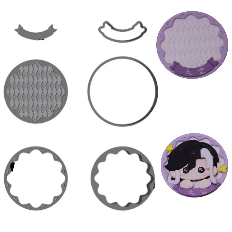6 Cm Circular Bite-cut / Gesture Miniaturization Soft Clay Molds DIY Q-version Resin Clay Doll Face Creative Handicraftsd Mold