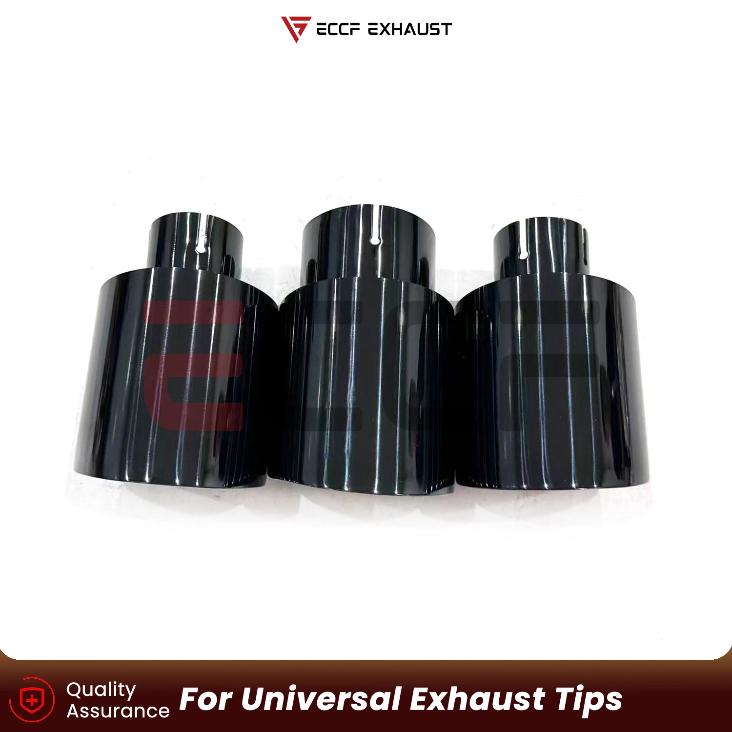ECCF for Automotive Universal Accessories Stainless Steel Bright Black Tips