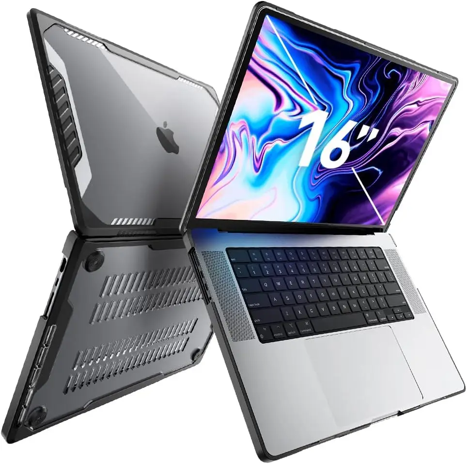 

Shockproof Hard Shell Protective Cover for MacBook Pro 16 Inch (2021-2024 Models), Heavy Duty Rugged Case, Black