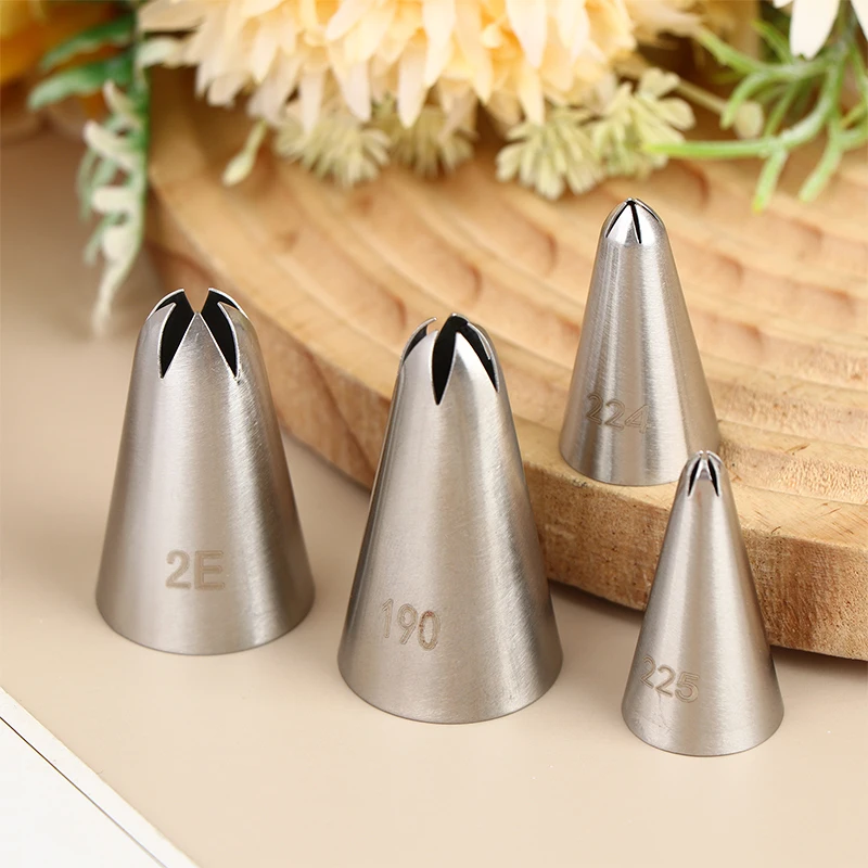 

1/4Pcs Icing Piping Nozzles Stainless Steel Flower Icing Piping Cake Decoration Tips Cupcake Cream Pastry Confectionery Nozzle