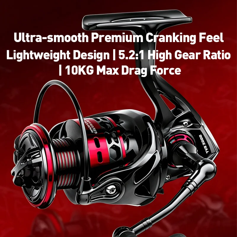 TRY&V ATTACK Spinning Fishing Reel Long Cast Metal Spool Brass Spindle Ultra Smooth Zero Backlash for Lure Rock Trout Freshwater