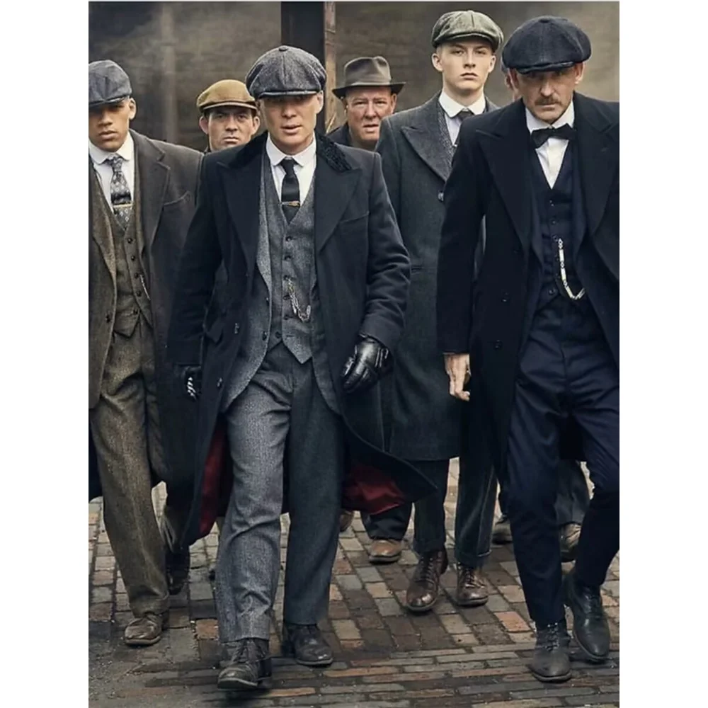 

Длинное шерстяное пальто, мужское однобортное кашемировое пальто с карманами, деловое классическое облегающее пальто с горошком, большие размеры