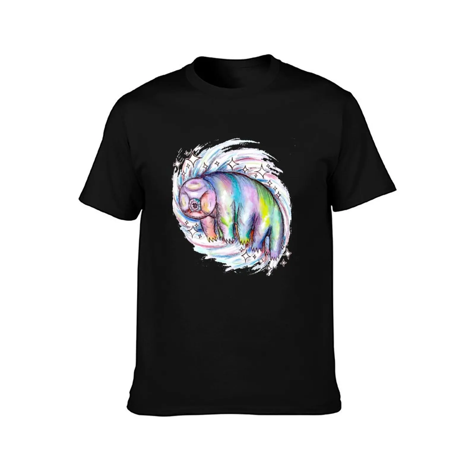 Tardigrade T-Shirt, Summer Casual Cotton Tee, Oversized Streetwear Tops, Vintage Graphic Print, Loose Fit Short Sleeve
