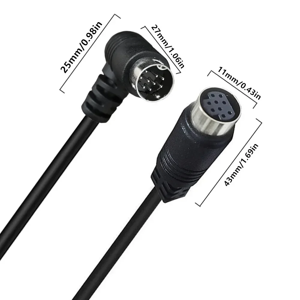 Mini DIN 9-Pin Male to Female Extension Adapter Cable mini din 9 core audio/video cable, S-video set-top box cable
