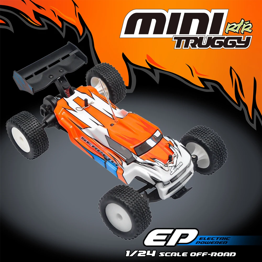 1/24 Serpent Spyder Truggy Mini RC Car with Gyro 2.4GHz EP RC Car RTR Remote Control Car Electric Toys for Adults and Kids New