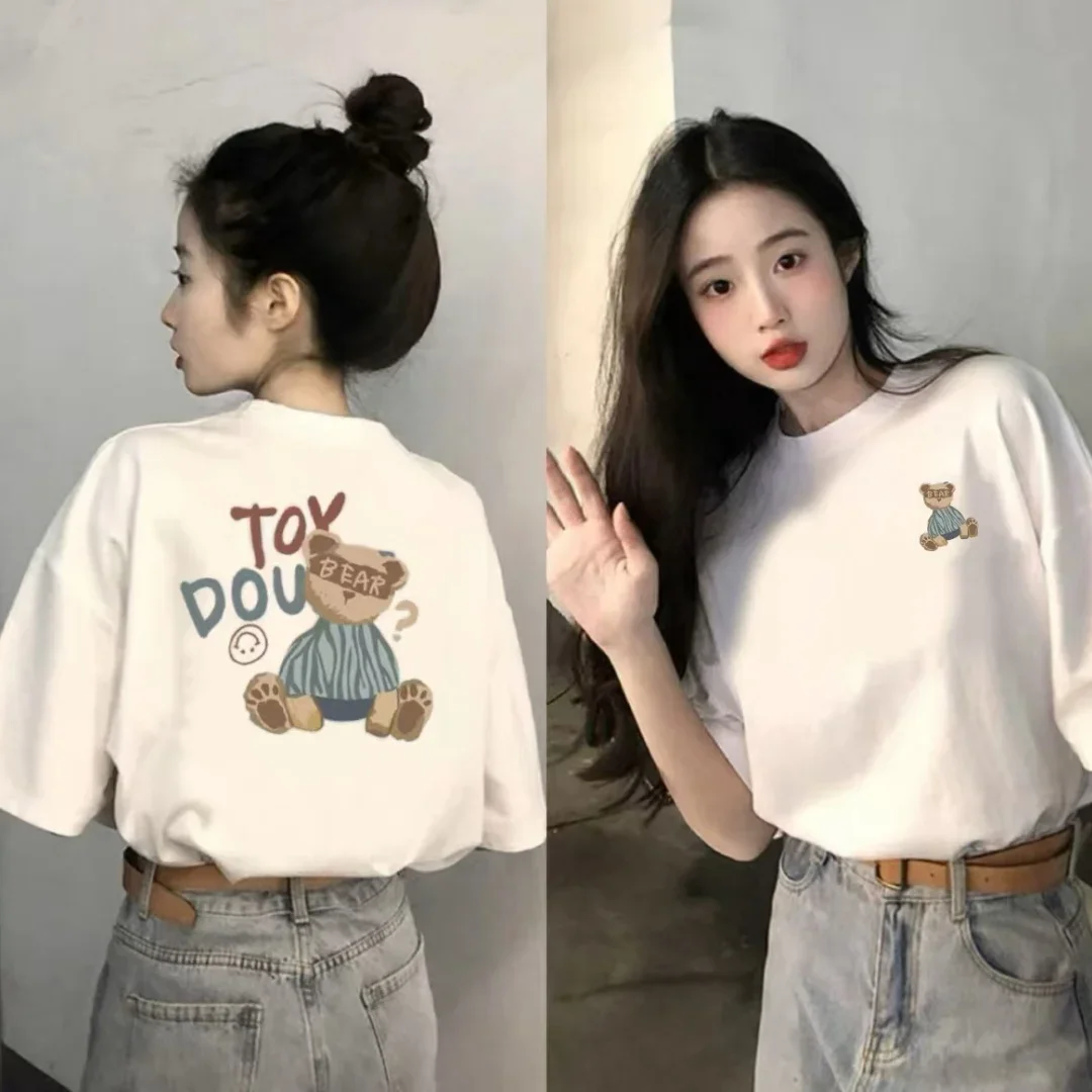 

T-Shirt For Women Korean Version Short-Sleeved 2025 New Design Niche Round-Neck Versatile Printed women t shirt women clothes