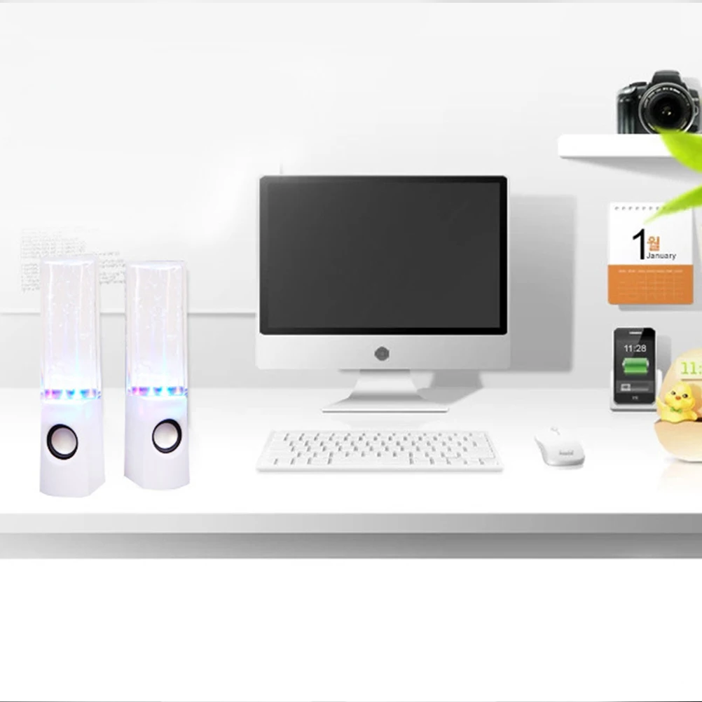 

Water Dancing Speakers 2X3W Hd Sound Colorful Led Effect For Pc Smartphone Laptop Party Decor Fountain Speaker Music