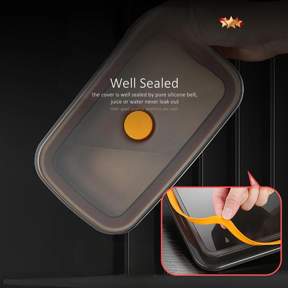 Luxury 250~2300ml LFGB Certification 304 Stainless Steel Crisper Food Fresh Keeping Box Slight Vacuum Fridge Preservation Case