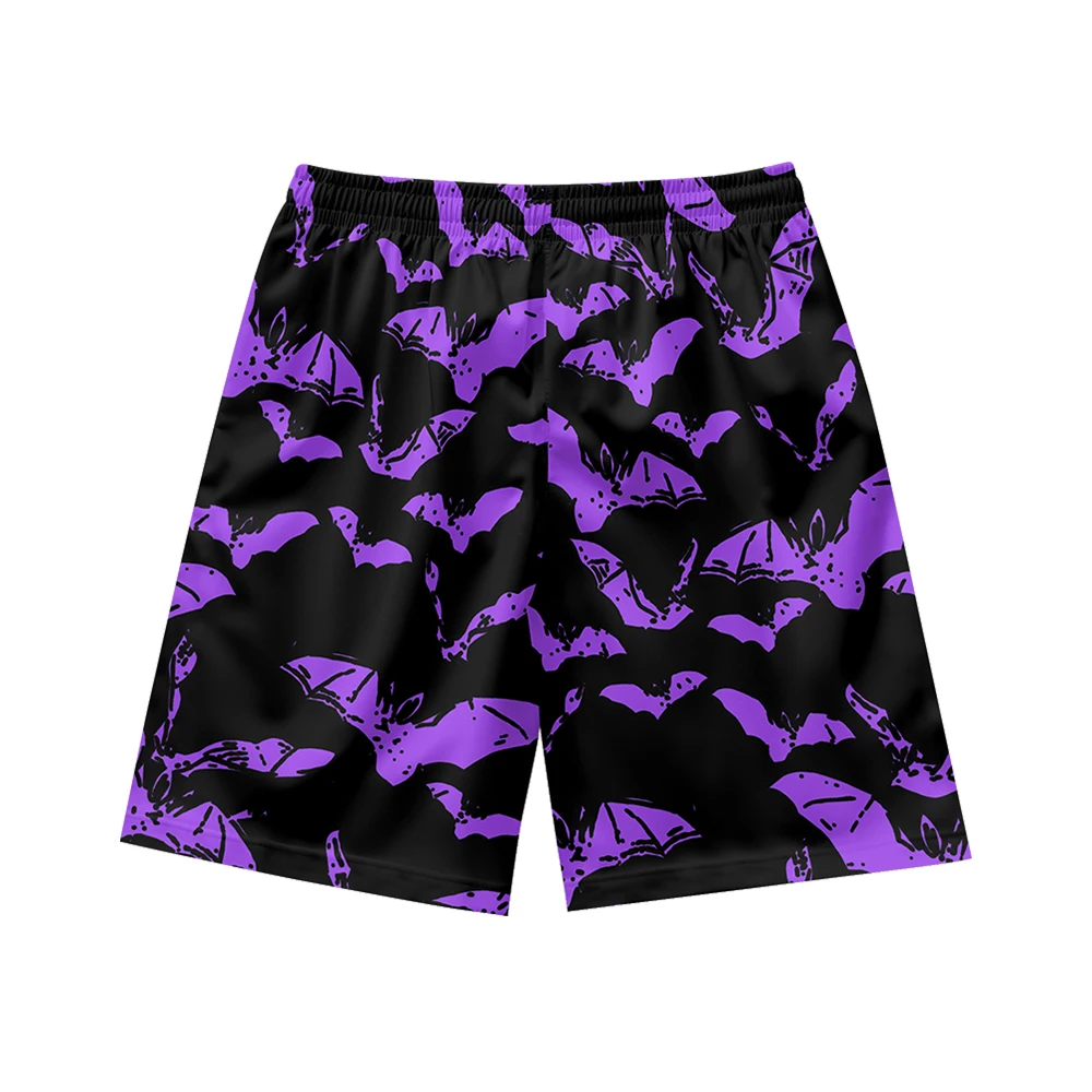 100% Polyester All Over Printing Custom Men's Shorts Summer Men Anime Shorts pantalones casuales Bat print